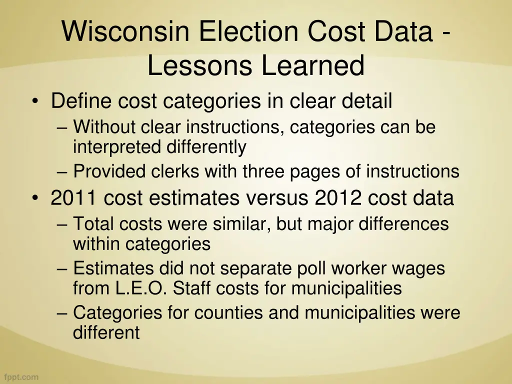 wisconsin election cost data lessons learned 1