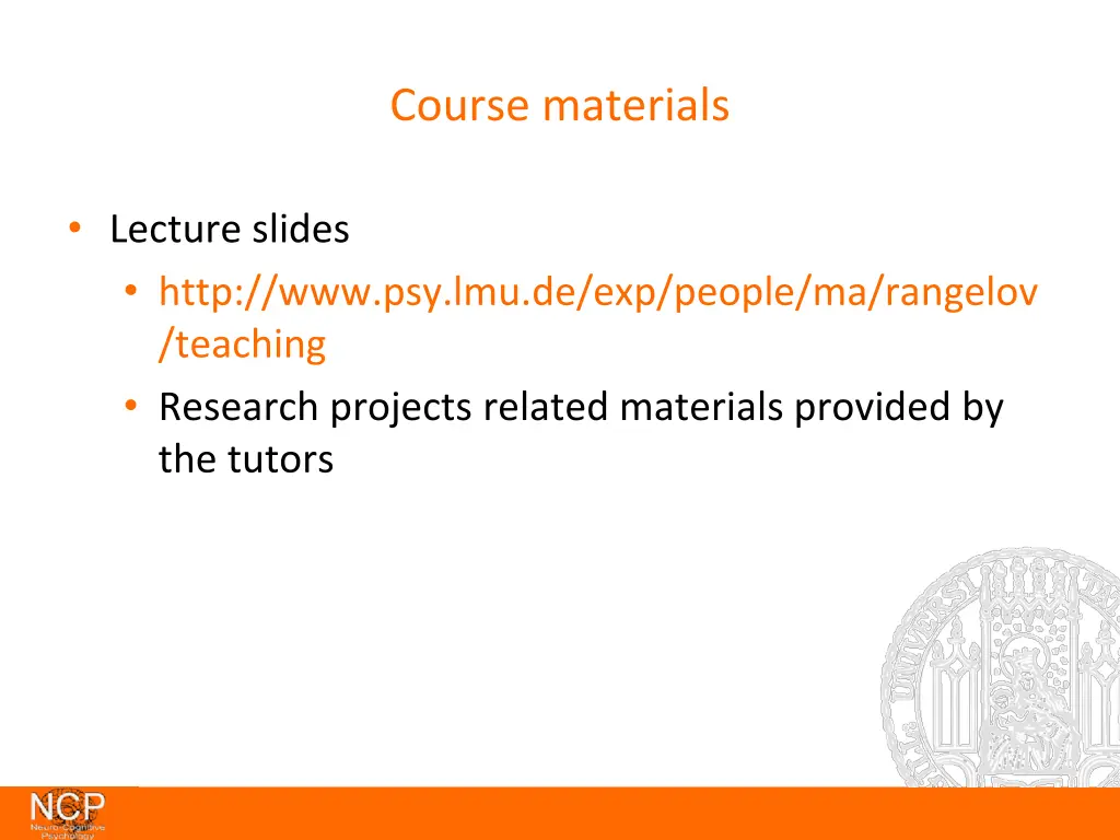 course materials