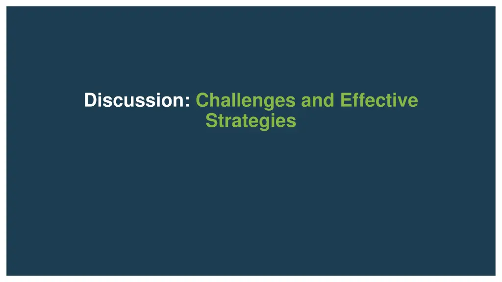 discussion challenges and effective strategies