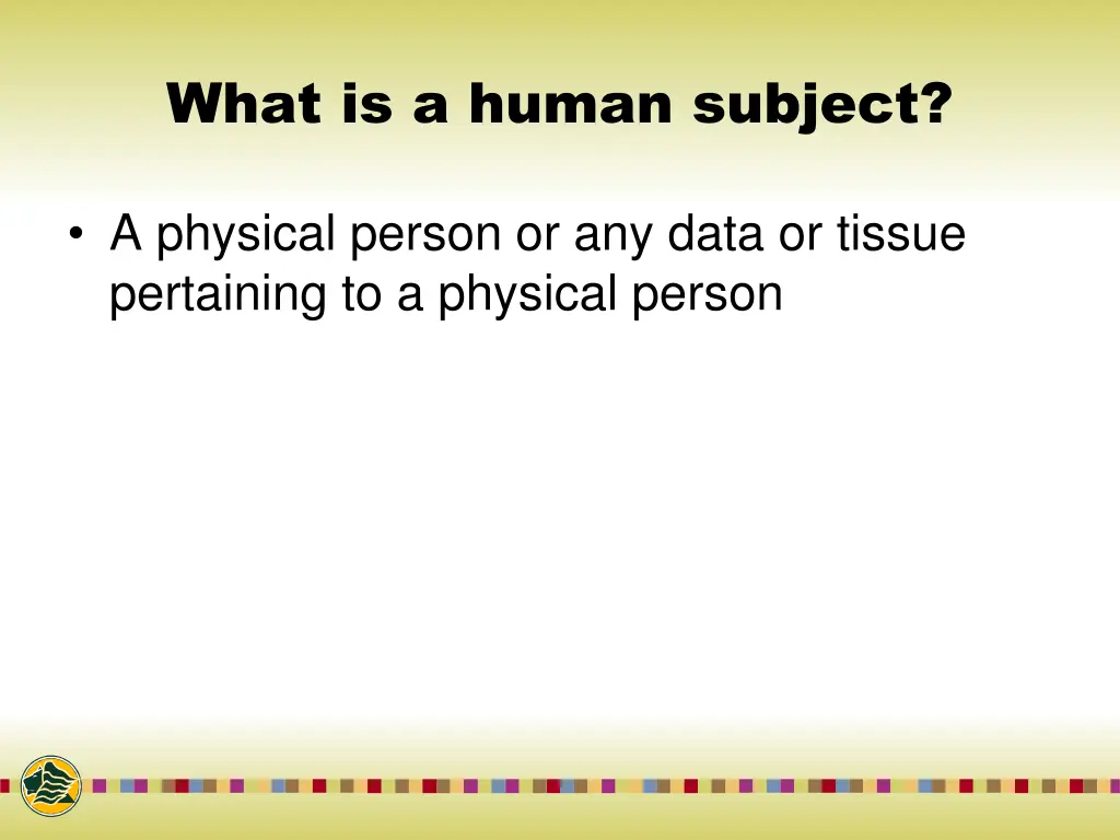 what is a human subject