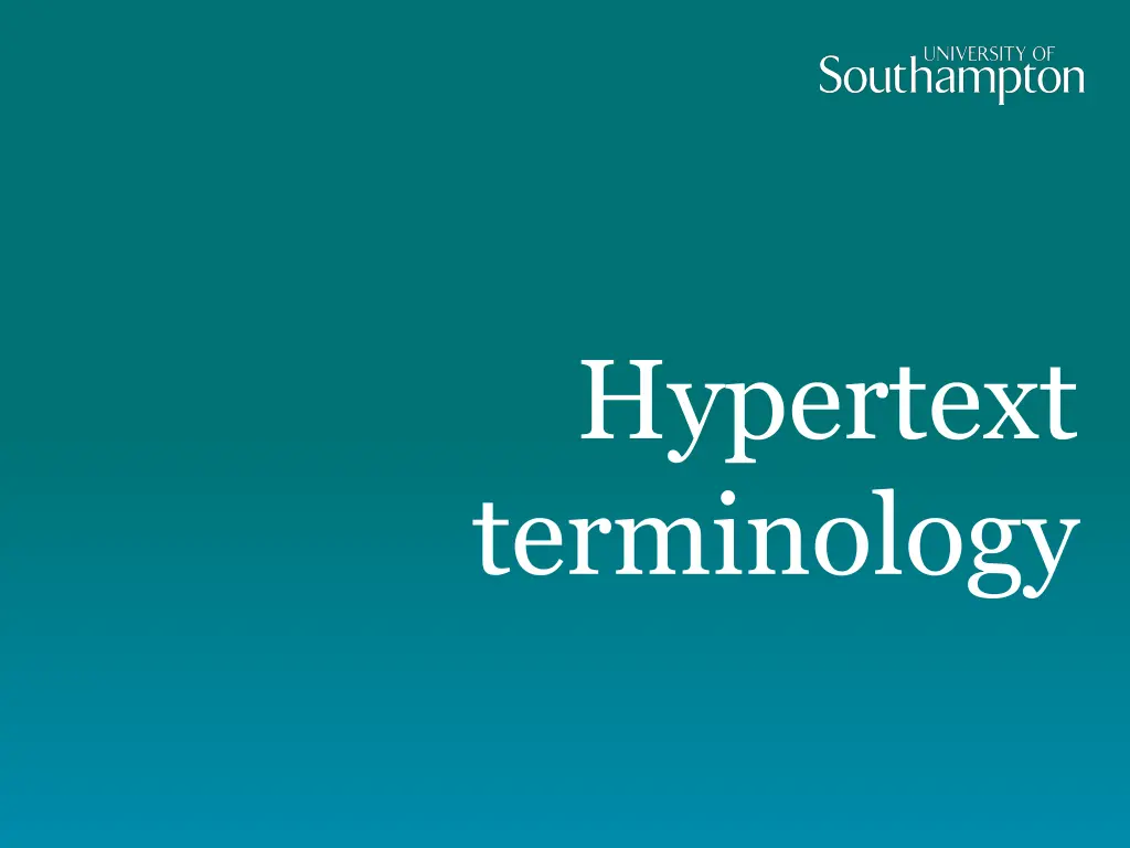 hypertext terminology