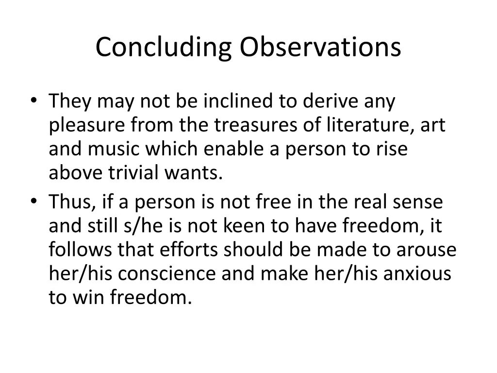 concluding observations