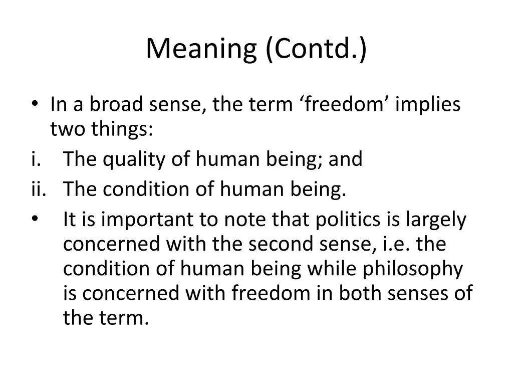 meaning contd