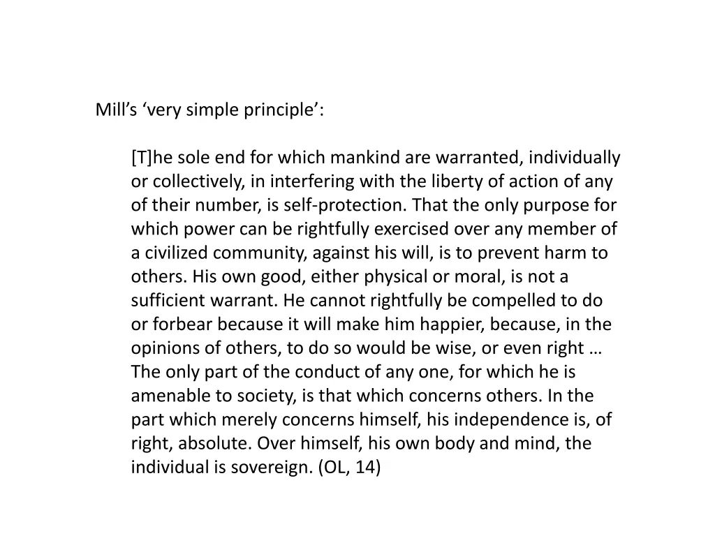 mill s very simple principle