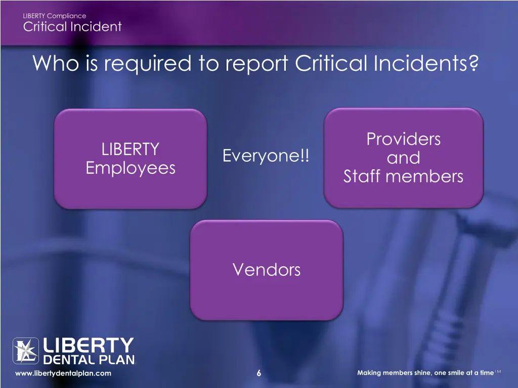 liberty compliance critical incident 2