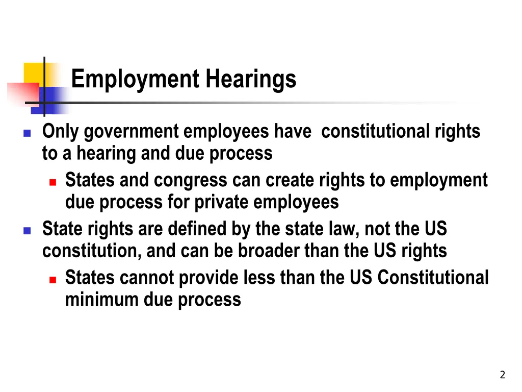 employment hearings