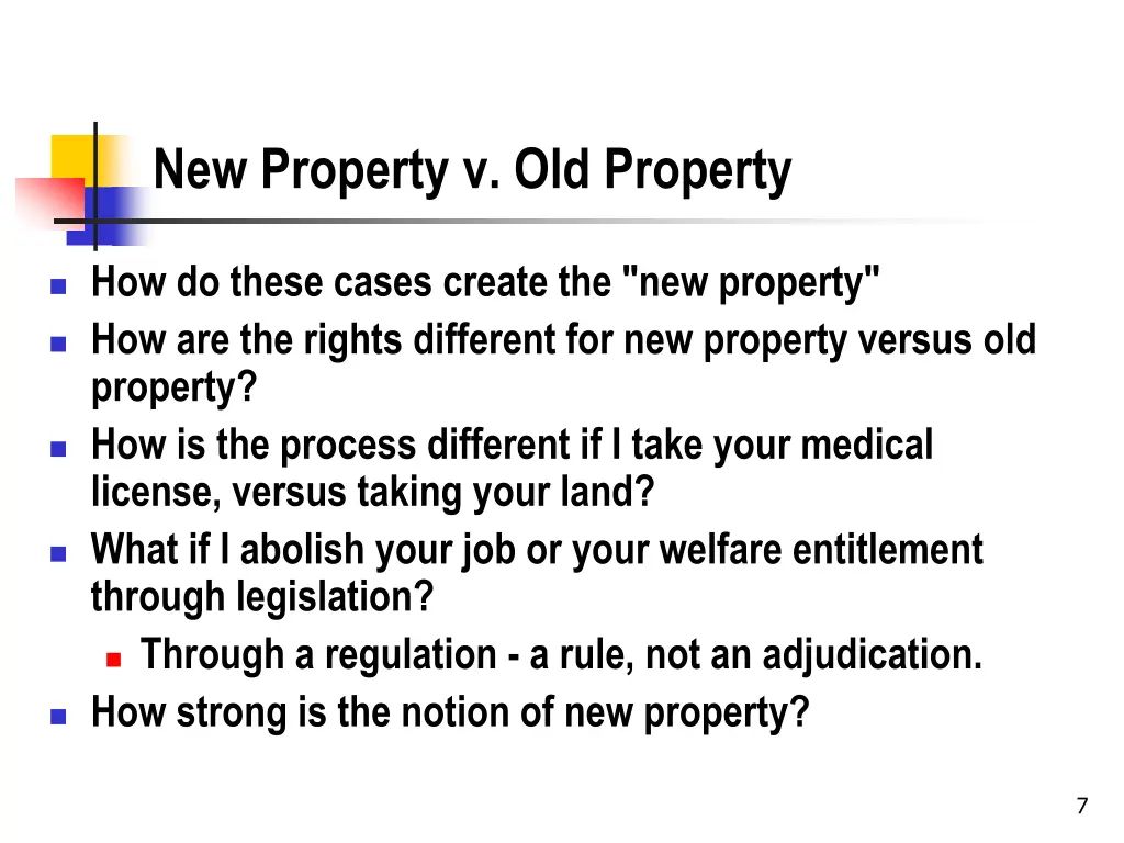 new property v old property