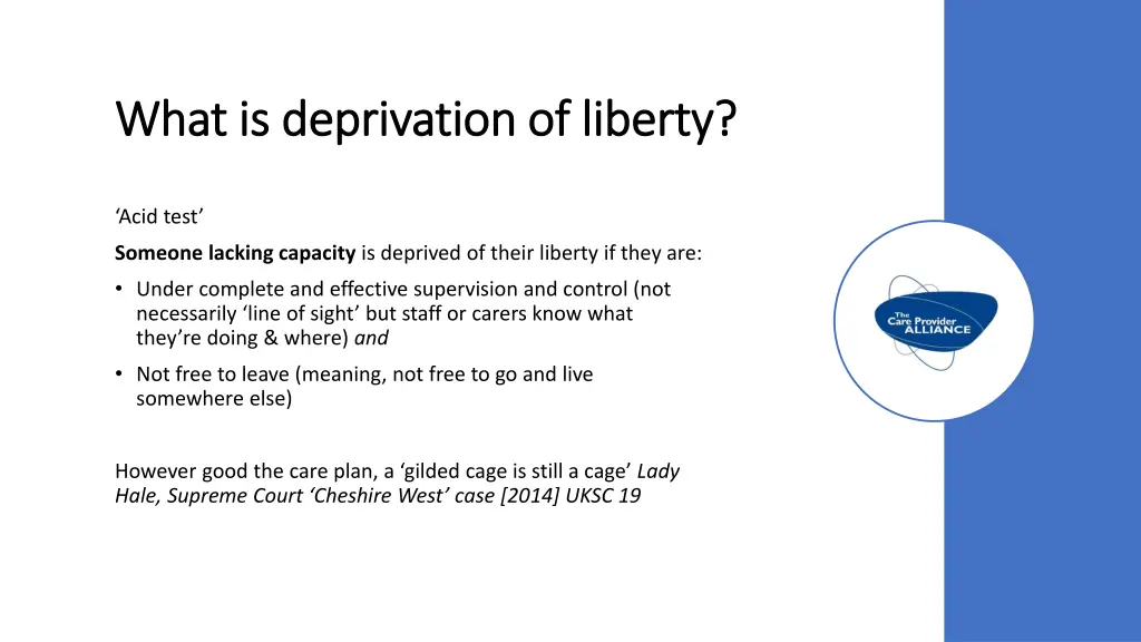 what is deprivation of liberty what