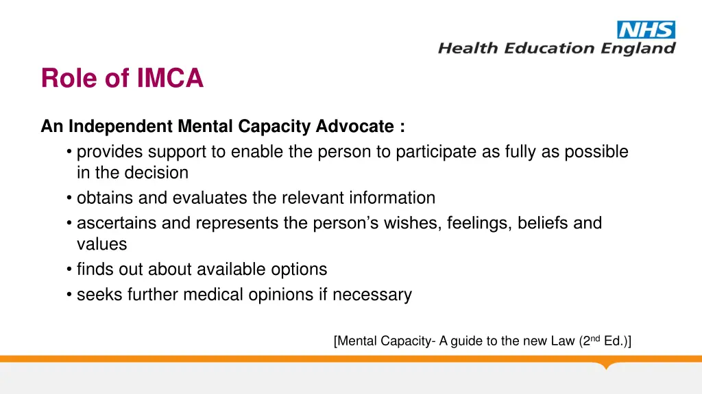 role of imca