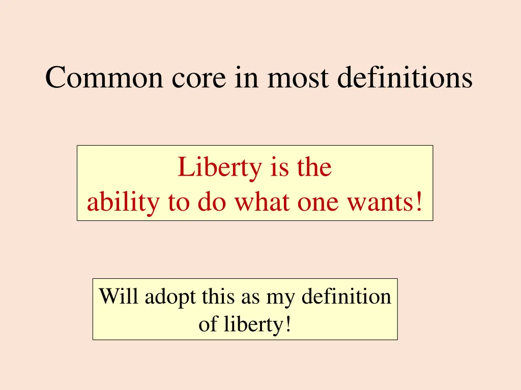 common core in most definitions