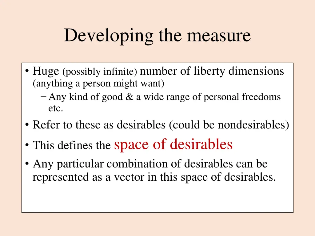 developing the measure