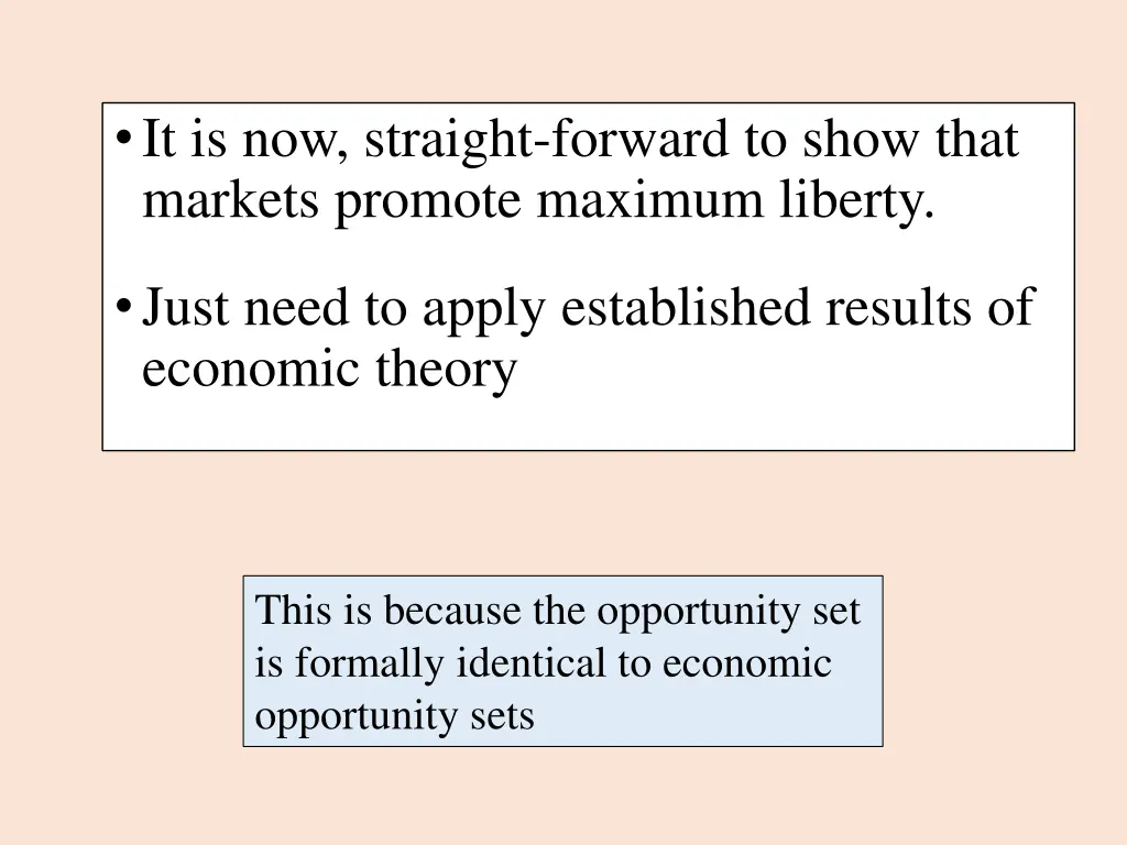 it is now straight forward to show that markets