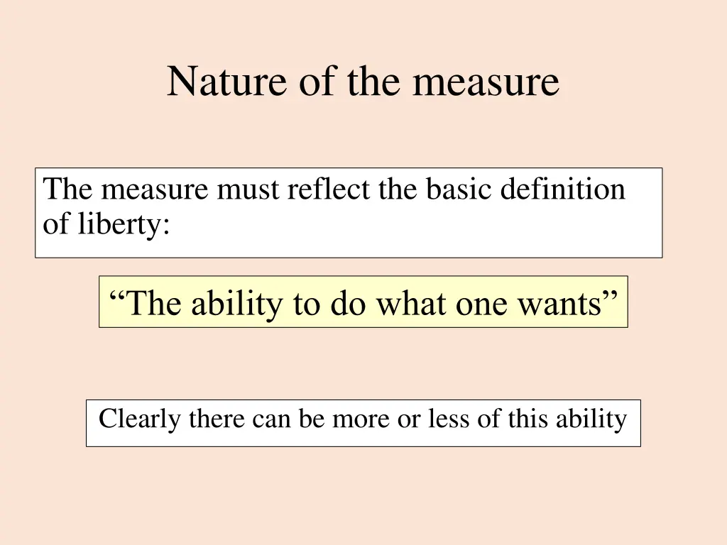 nature of the measure