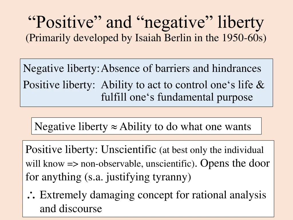 positive and negative liberty primarily developed