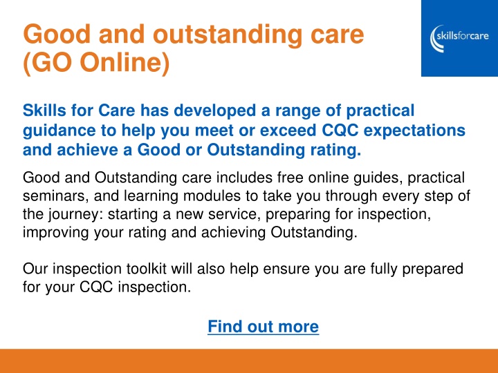 good and outstanding care go online