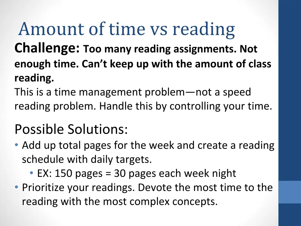 amount of time vs reading challenge too many