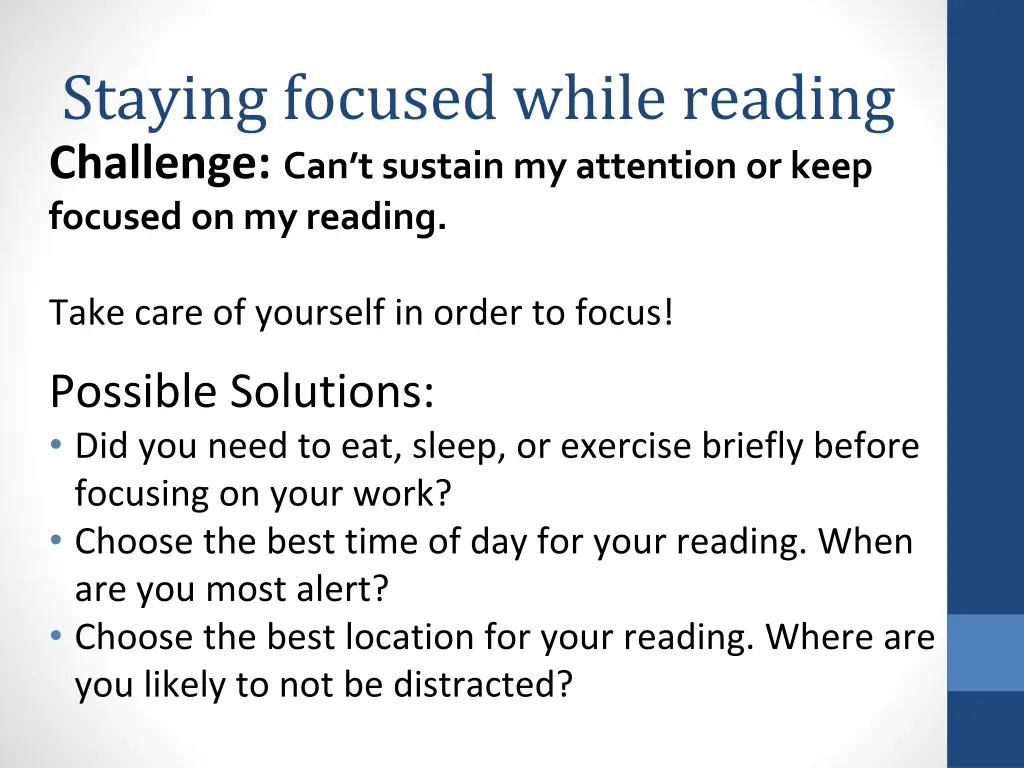 staying focused while reading challenge