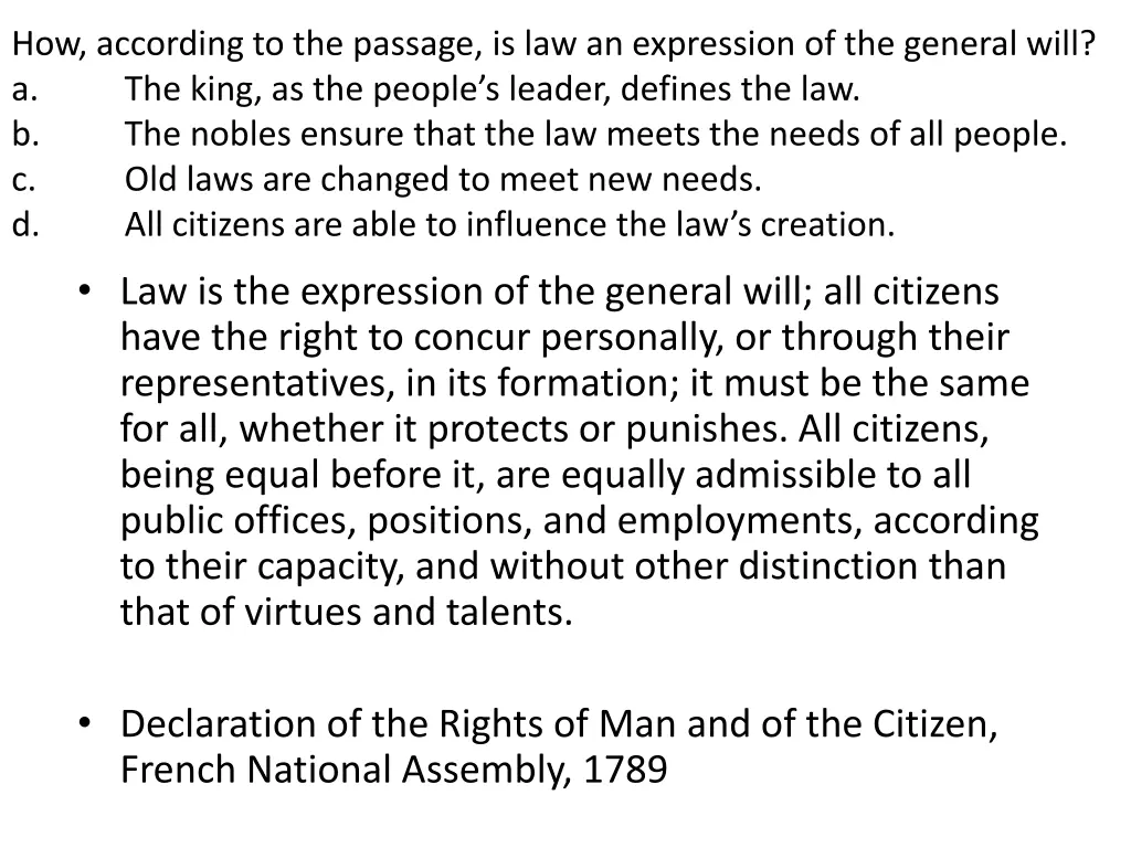 how according to the passage is law an expression