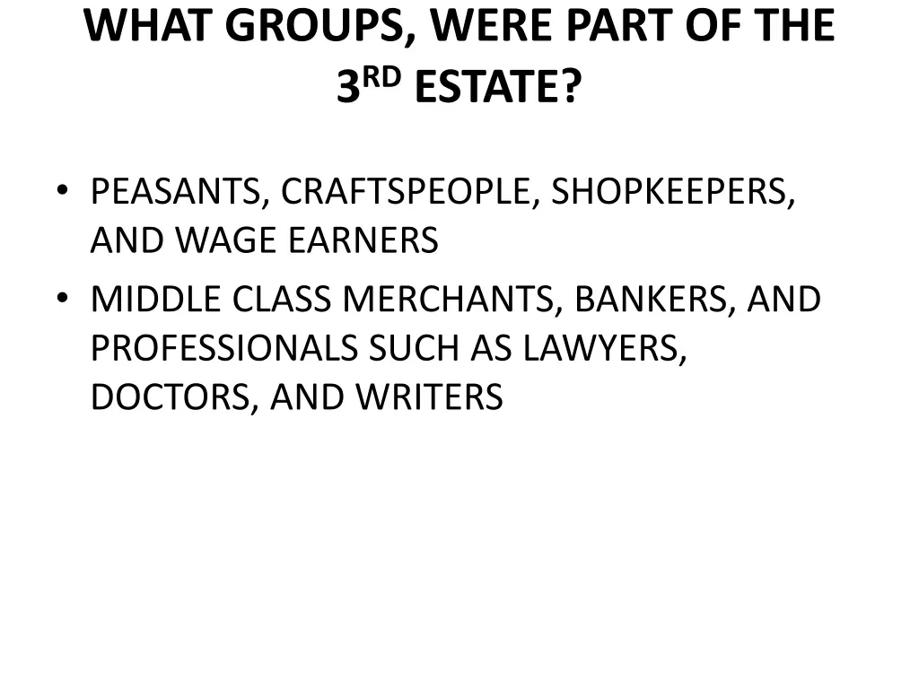 what groups were part of the 3 rd estate