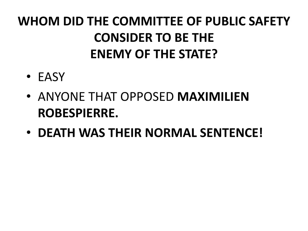 whom did the committee of public safety consider