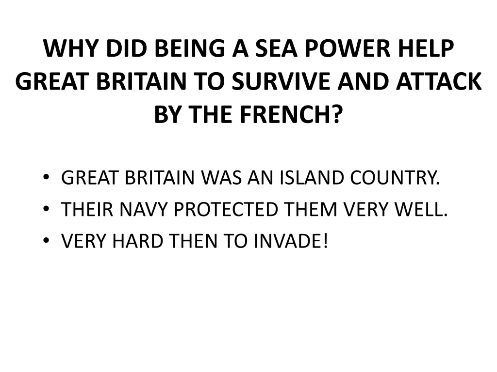 why did being a sea power help great britain