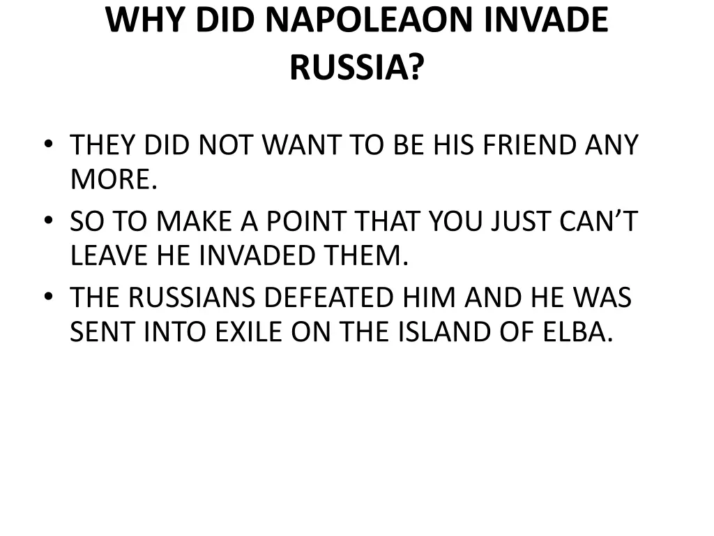 why did napoleaon invade russia