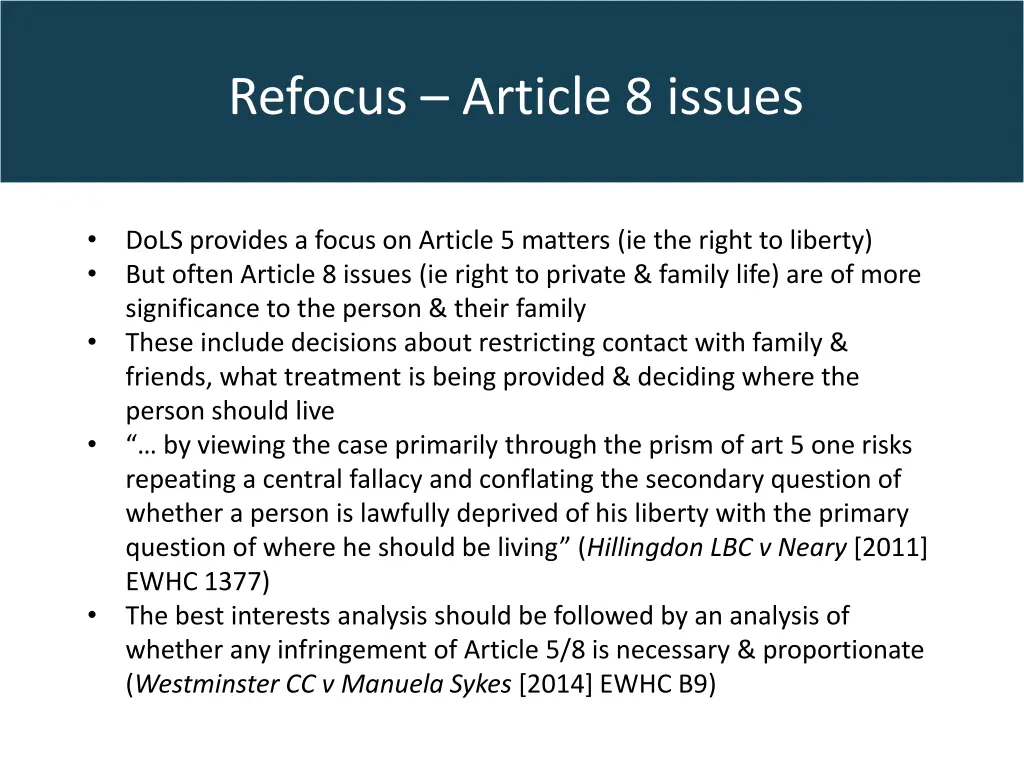 refocus article 8 issues