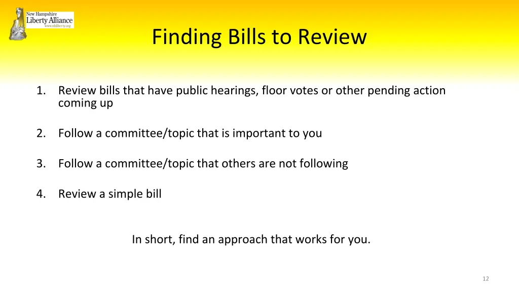 finding bills to review