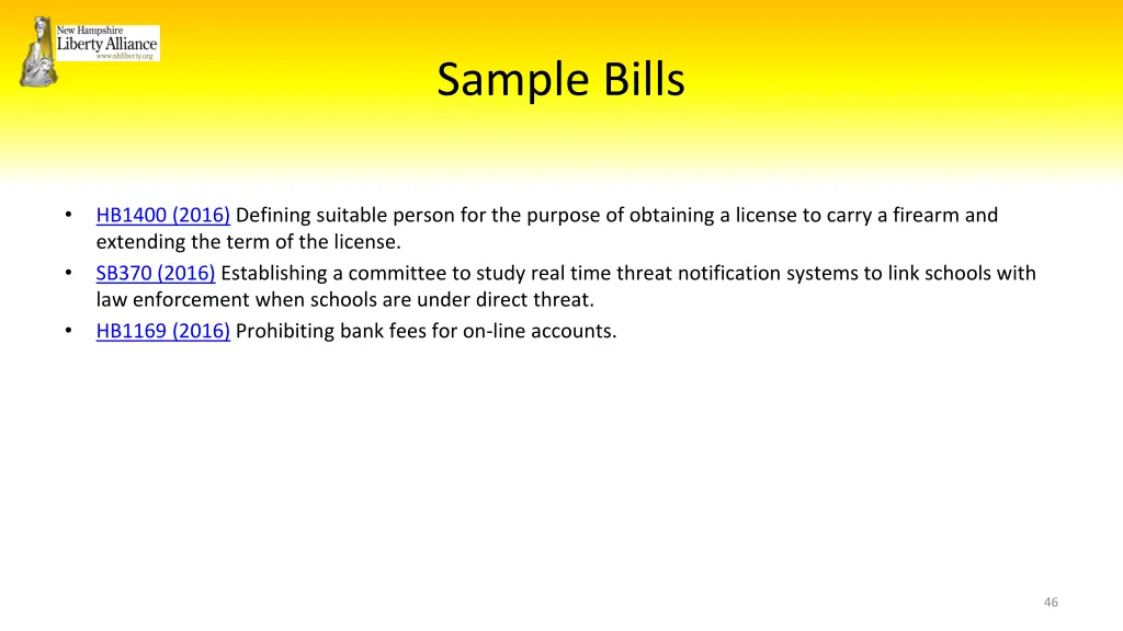 sample bills