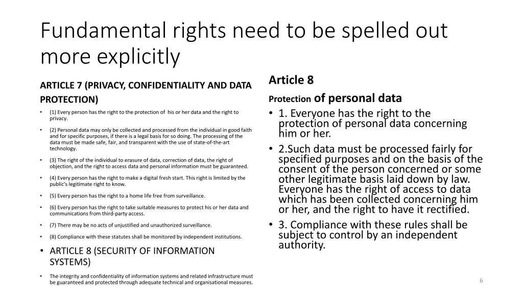 fundamental rights need to be spelled out more