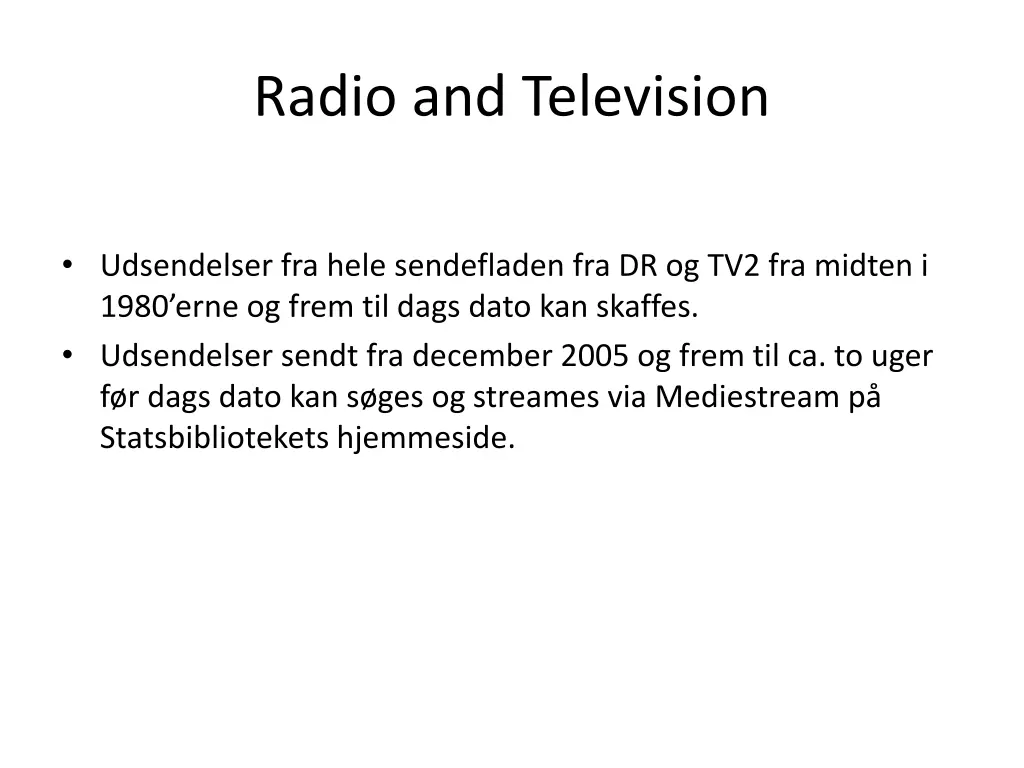 radio and television