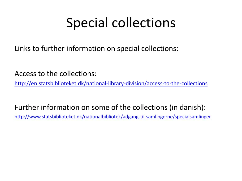 special collections