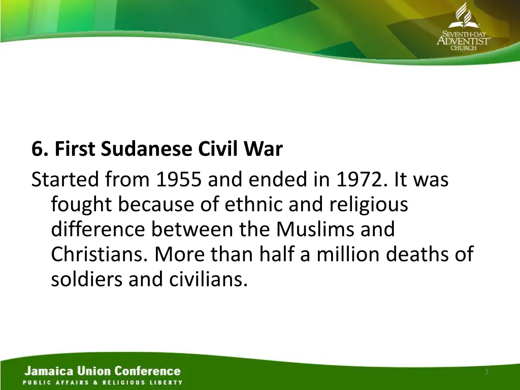 6 first sudanese civil war started from 1955