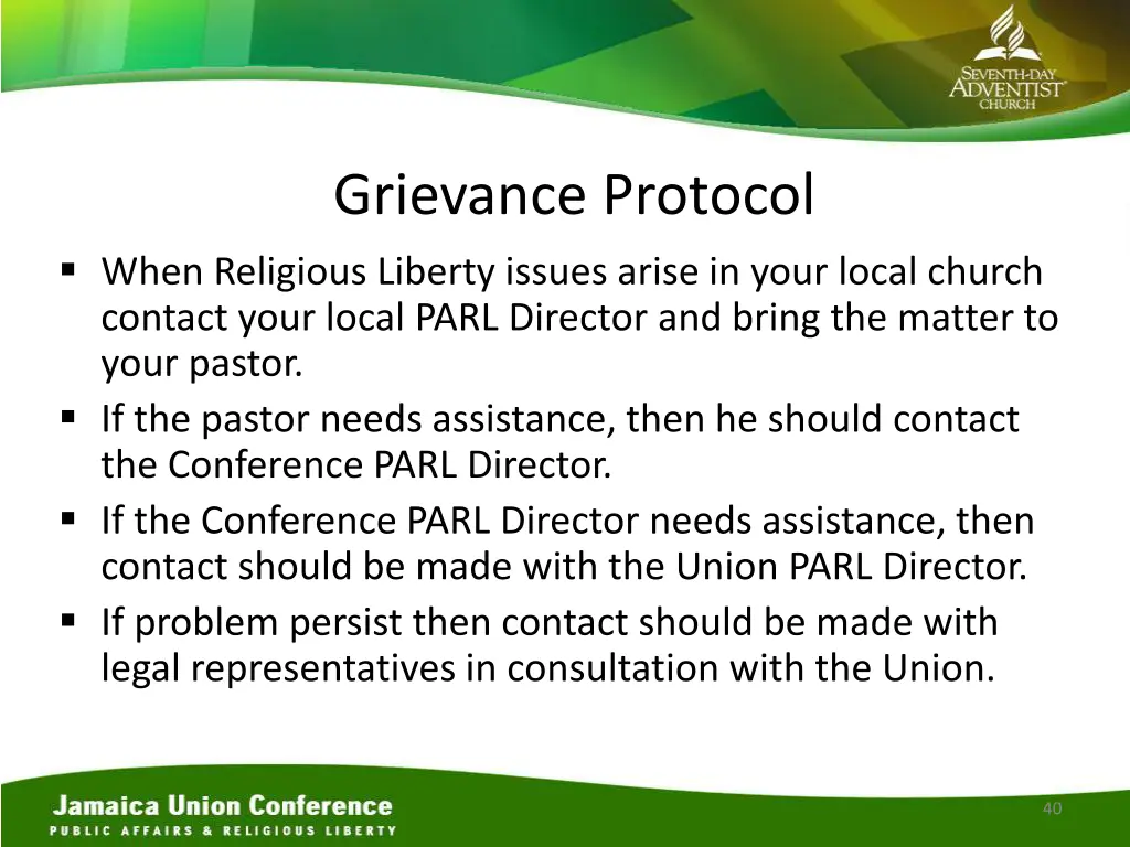 grievance protocol