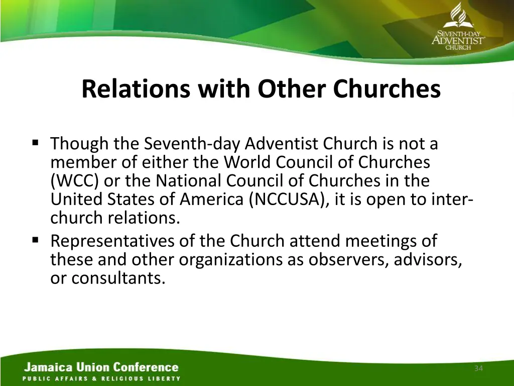 relations with other churches