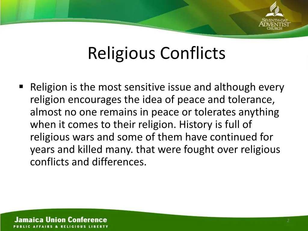 religious conflicts