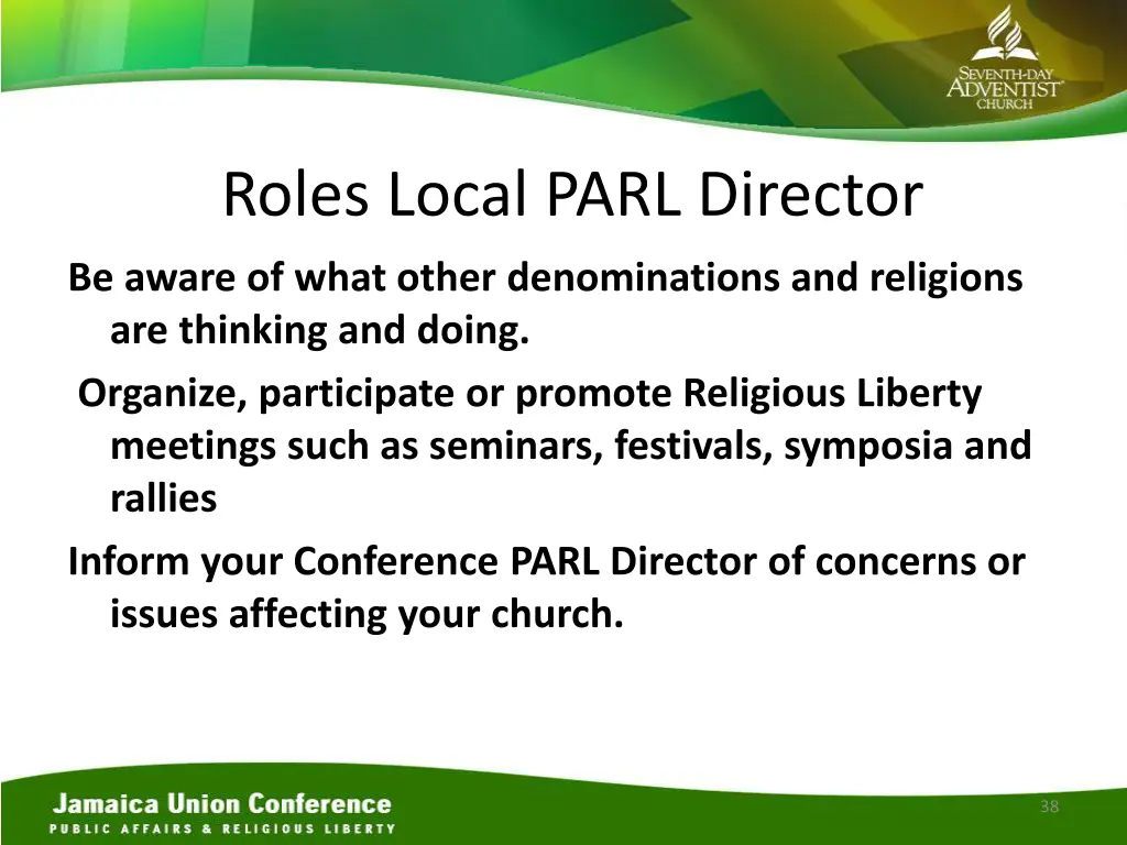 roles local parl director