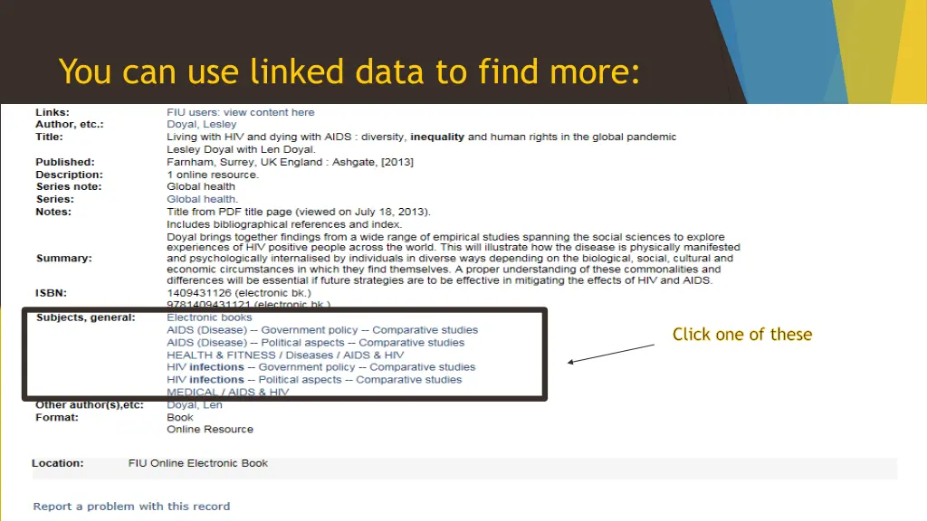 you can use linked data to find more