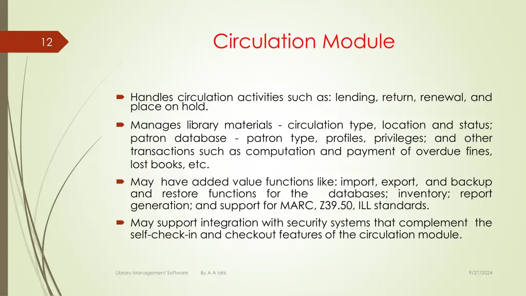 circulation module