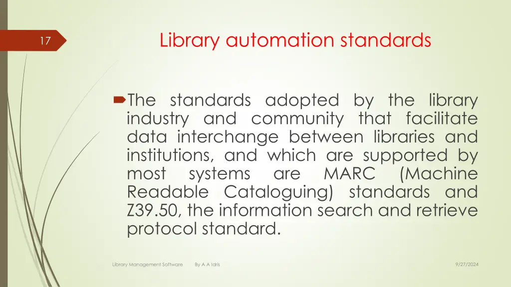 library automation standards