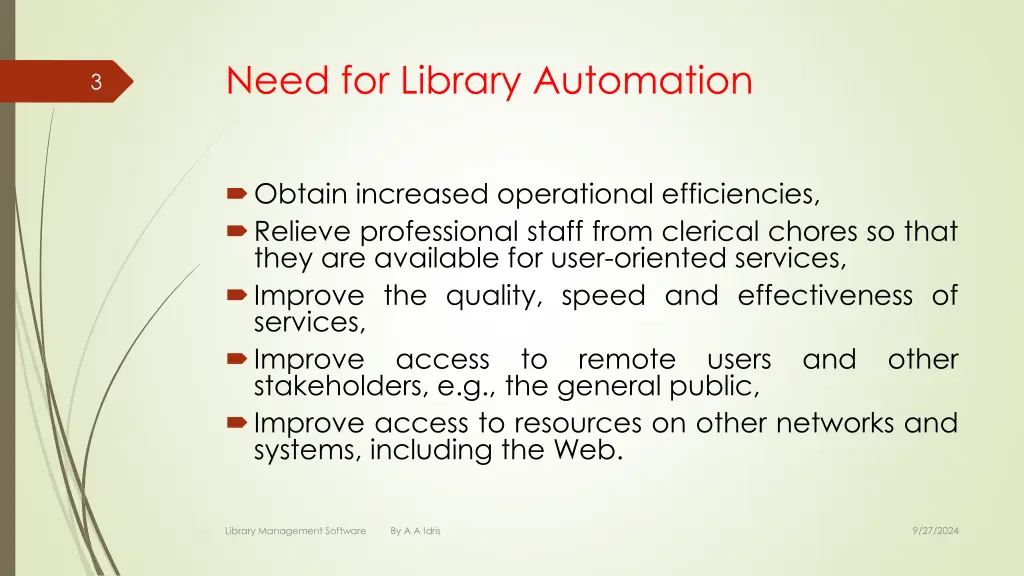 need for library automation