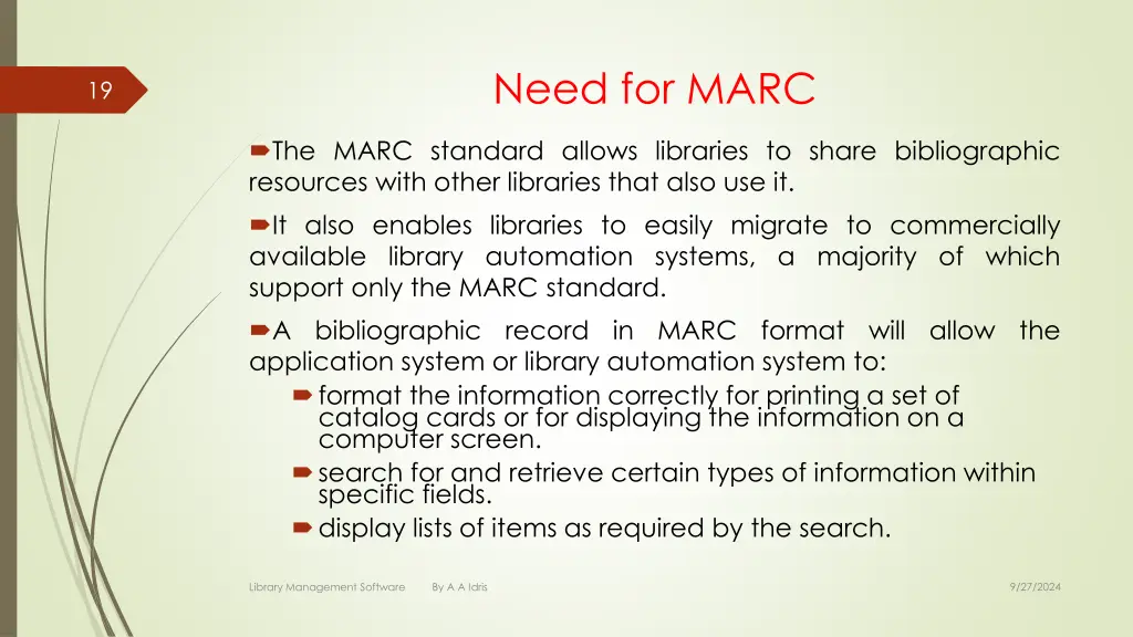 need for marc