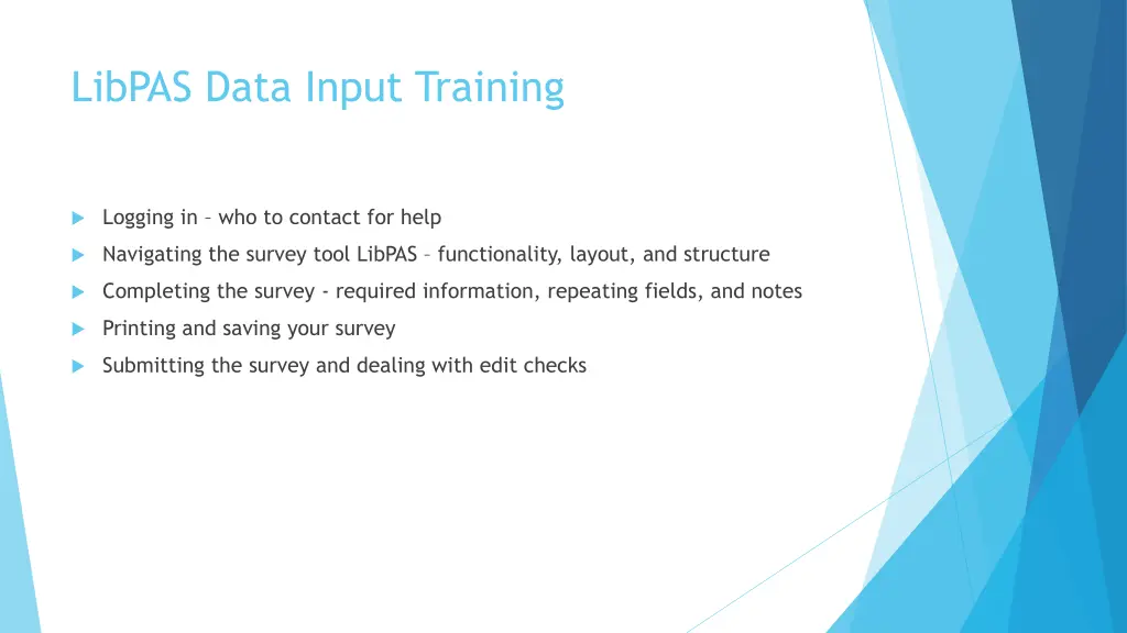 libpas data input training