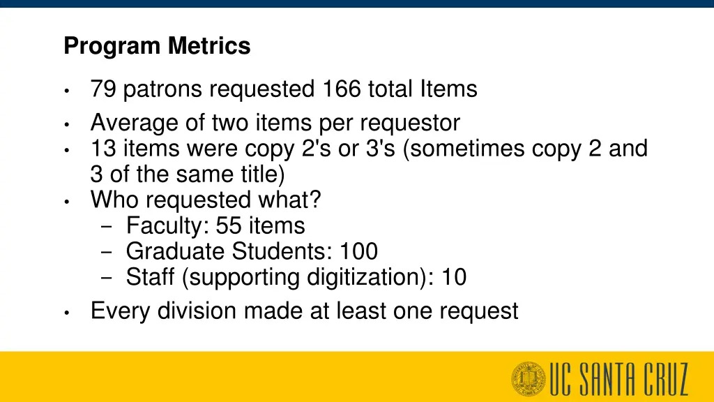 program metrics