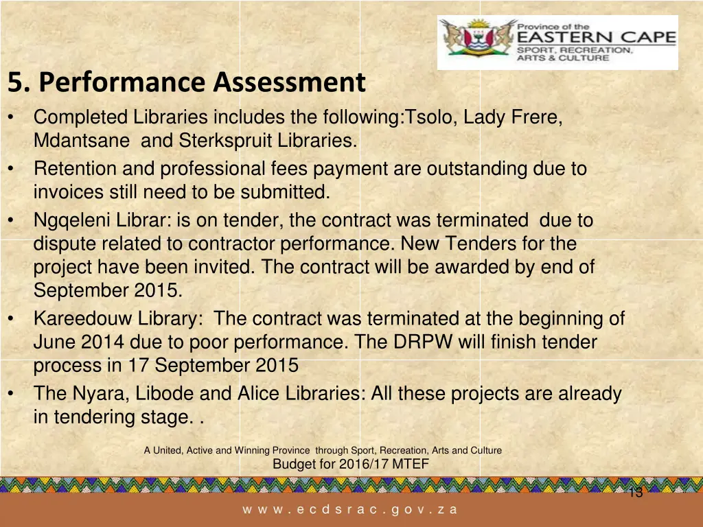 5 performance assessment completed libraries