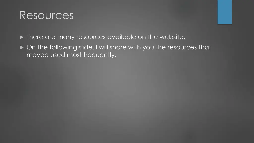 resources