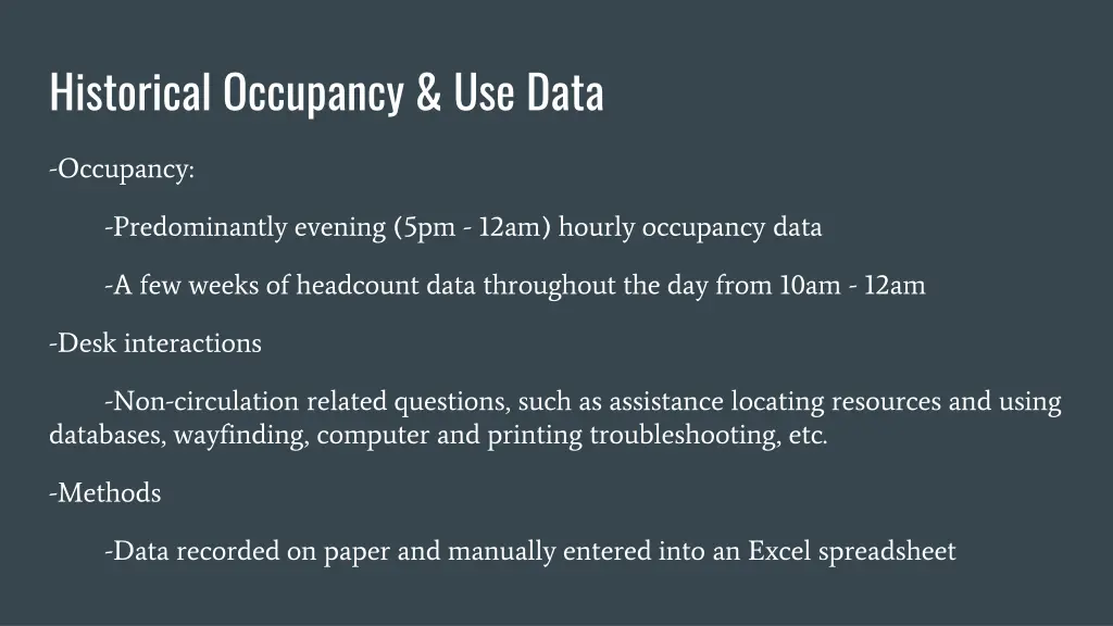 historical occupancy use data