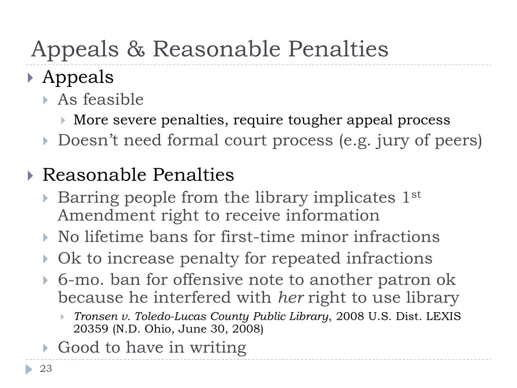 appeals reasonable penalties appeals as feasible