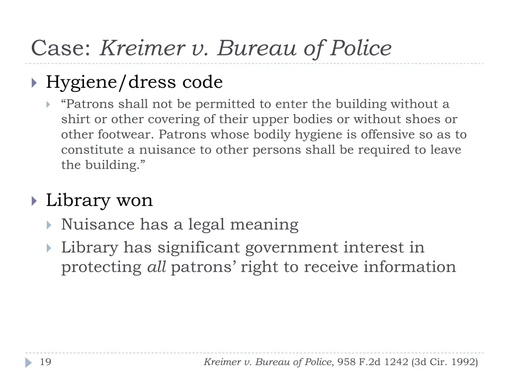 case kreimer v bureau of police