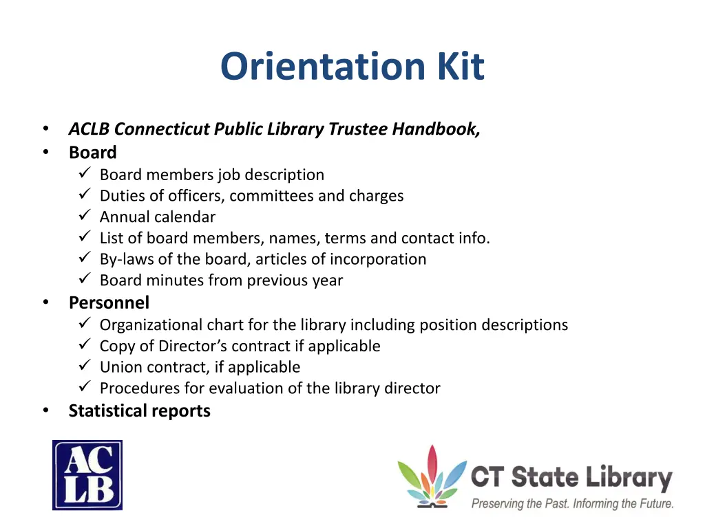 orientation kit